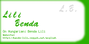 lili benda business card